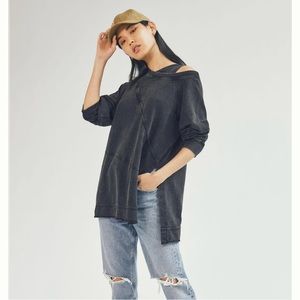 Crossover Oversized Cotton Sweater